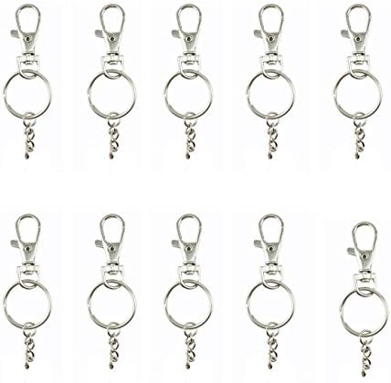 LGGE Pack of 50 Lobster Clasps Swivel Trigger Clips Snap Hooks Bag Key Ring Charms Findings