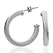 Sterling Silver 4mm Small Fluted Hoop Earrings