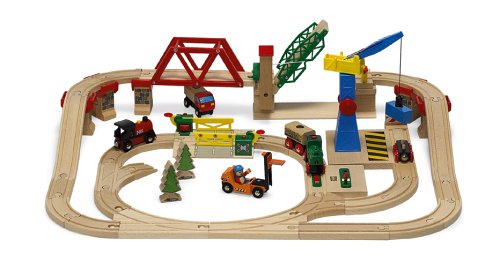 Childrens Toyshop  Toys : BRIO 33076 Wooden Railway System: Freight Yard Set