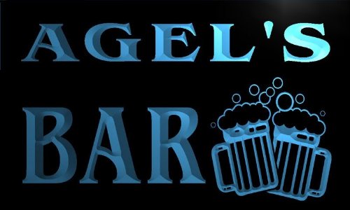 w108736-b AGEL'S Name Home Bar Pub Beer Mugs Cheers Neon Light Sign