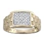 Men's 10k Yellow Gold Diamond Chain Ring (1/4 cttw, I-J Color, I2-I3 Clarity), Size 10