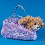 CUTE PLUSH PUPPY DOG GIRL's PURSE - Purple **NEW + On SALE!**