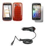 HTC Sensation 4G (T-Mobile) Premium Combo Pack - Red Thermoplastic Polyuret ....