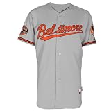 Baltimore Orioles Road Grey Authentic Cool Base&Atilde;&cent;&acirc;��&Acirc;&cent; Jersey with Oriole Park at Camden Yards 20th Anniversary Patch