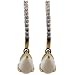 10k Yellow Gold Pear Shaped Opal and Diamond J-Hoop Earrings