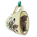 labrador31  - Chocolate Labrador Retriever Dog Teacup Green Holiday Ornament