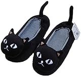 GV ルームシューズ ネコ柄 ポキート ブラック 537270