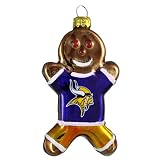 NFL Minnesota Vikings Blown Glass Gingerbread Man Ornament