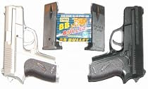 2 Airsoft Pocket Pistol W/carry Case. Silver and Black.
