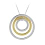 Sterling Silver and 18k Yellow Gold Plated 3 Concentric Circle Pendant, 18"
