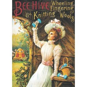 1037 EXTRA LARGE BEE HIVE & KNITTING WOOLS METAL ADVERTISING WALL SIGN RETRO ART