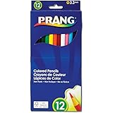 Prang Thick Core Colored Pencil Set, 3.3 Millimeter Cores, 7 Inch Length, 12 Pencils, Assorted Colors (22120)