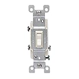 Leviton 1453-2T 15 Amp, 120 Volt, Toggle Framed 3-Way AC Quiet Switch, Residential Grade, Grounding,