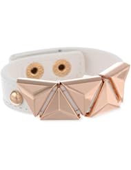 BCBGeneration White and Rose Gold Colored Triangle Bracelet