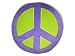 Peace Sign Pillow - Purple/Green