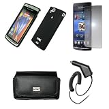 EMPIRE Black Leather Case Pouch with Belt Clip and Belt Loops + Black Poly Skin Cover Case + Mirror Screen Protector + Car Charger (CLA) for Sony Ericsson Xperia Arc X12 416Egu9jA8L. SL160 EMPIRE Black Leather Case Pouch with Belt Clip and Belt Loops + Black Poly Skin Cover Case + Mirror Screen Protector + Car Charger (CLA) for Sony Ericsson Xperia Arc X12