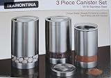 Tramontina 3 Piece Canister Set with Glass View Window and Tight Fitted Lids