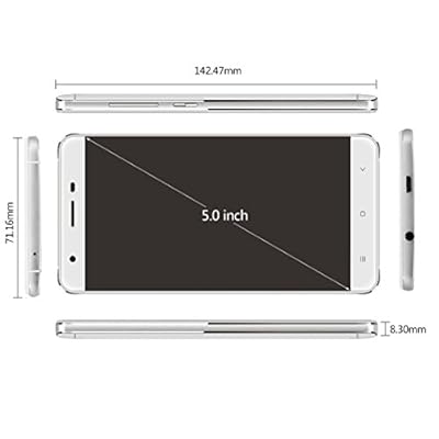 Goodone Z7 5 Inch Android Lollipop 2GB RAM 16GB ROM Dual Sim Smartphone (White)