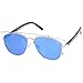 zeroUV - Technologic Full Metal Crossbar Flash Mirror Flat Lens Aviator Sunglasses 54mm