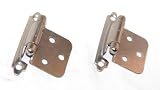 Satin Nickel Self Closing Flush Mount Cabinet Hinges Lot of 10 Pairs