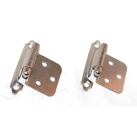 Satin Nickel Self Closing Flush Mount Cabinet Hinges Lot of 10 Pairs