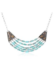 Lucky Brand Turquoise Colored Beaded Collar Necklace, 19.50"