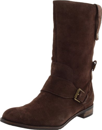indigo by Clarks Women's Annie Laurie Flat Boot,Dark Taupe Suede,7 M US
