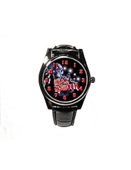 IRON MAIDEN WRIST WATCH UNISEX MENS WOMANS WITH BLACK CROCO BAND & ROUND FACE
