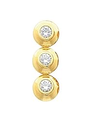 14K Yellow Gold Diamond Three-Stone Pendant - 1.20 Ct. -- LIFETIME WARRANTY