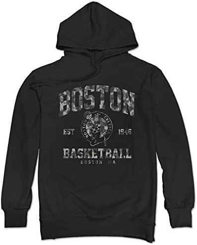 Leslie Men Boston Celtics Black Camo Stack Hoodies Black L