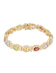 18k Gold Over Sterling Silver Lavish Multi-Gemstone Bracelet