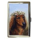 Limited Edition Violano Cigarette Money Case Dachshund Flower Girl