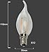 COOLWEST LED Filament Candelabra Light Bulb, Clear Glass, E12/2Watt, 120V No-Dimmable ,2700K Warm White, Replacement for 25 Watt Incandescent Bulb,Pack of 6 Units (2W/Flame Tip)