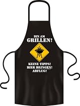Grillsch&uuml;rze "Bin am Grillen! Keine Tipps! Bier bringen! Abflug"