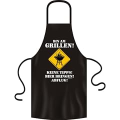Grillsch�rze "Bin am Grillen! Keine Tipps! Bier bringen! Abflug"