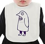 Doodle penguin guy ネクタイを有する有機ビブ Medium
