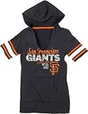 San Francisco Giants Black Women's Baby Jersey Slit Neck Hooded T-Shirt