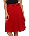 Sakkas Knee Length Pleated A-Line Skirt with Skinny Belt