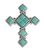 Solid Sterling Silver Turquoise Cross Pendant