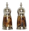 Decorative Salt and Pepper Shakers With Inlaid Dyed Bone
