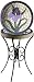 Opus Tiffany Style Iris Mosaic Birdbath (Model 8180-1)