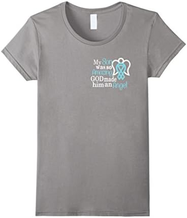 Women's Proud Mother of a Son with Wings tshirt Large Slate
