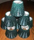 16, NEW, HUNTER GREEN, CHANDELIER, or, CANDLE LIGHTS, LAMP SHADES, CLIP-ON, for, CANDELABRA BULBS, NEW, HEAVY DUTY, LAMP SHADE, with, DARK GREEN, DOUBLED, FABRIC, CORD, with a, WHITE LINING, for, UPDATING YOUR HOME, GREEN, LIGHT, SHADE, is 3 ACROSS TOP X 5 at BOTTOM X 4 TALL, LIGHT SHADES, UPC609722846660