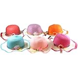 Girls Tea Party Hat Assortment - 4 Children Sun Hats - Assorted Colors