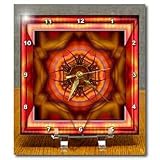 MANDALA meditation harmony InnerPeace red pink gold zen joy chakra energy glowing NewAge - 6x6 Desk Clock