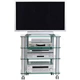 Optimum LCD6504 Fusion Slimline LCD Stand - Clear Glass