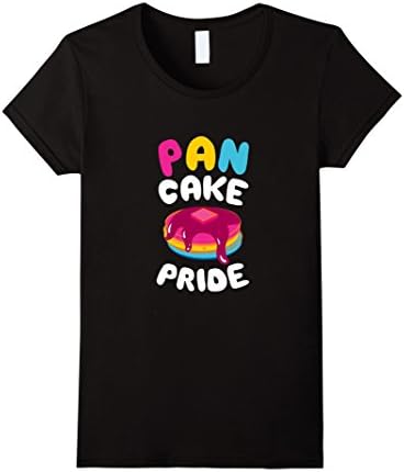 Women's Pan Cake Pride Funny Graphic Pansexual T-shirt  Medium Black