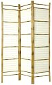 Tropical Beach Furniture - 6ft. Burnt Bamboo w/ Rice Paper Japanese Privacy Screen Room Divider