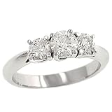  : Ladies 3 Stone Round prong Set Diamond Ring 1.00cttw