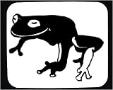 Decorated Mouse Pad with frog, sitting, white, amphibian, black